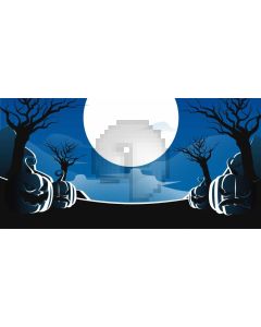 Moon Pumpkin Lanterns Computer Printed Dance Recital Scenic Backdrop ACP-1253