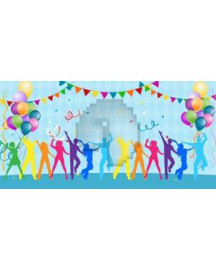 Flag Dancer Balloon Computer Printed Dance Recital Scenic Backdrop ACP-1255