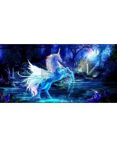 Horse River Jungle Computer Printed Dance Recital Scenic Backdrop ACP-1270