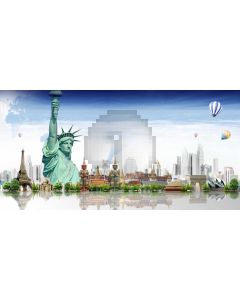 City Tree Balloon Computer Printed Dance Recital Scenic Backdrop ACP-1280