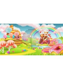 Rainbow Cloud Grass Computer Printed Dance Recital Scenic Backdrop ACP-1287