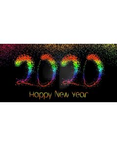 Colorful 2020 New Year Computer Printed Dance Recital Scenic Backdrop ACP-1297