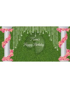 Birthday Party Flowering Pillars Computer Printed Dance Recital Scenic Backdrop ACP-1301