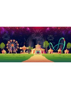 Circus Entertainment Tree Road Computer Printed Dance Recital Scenic Backdrop ACP-1309