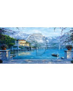 Blue sea and sky Computer Printed Dance Recital Scenic Backdrop ACP-015