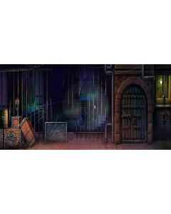 brick  door Computer Printed Dance Recital Scenic Backdrop ACP-260