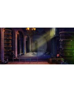 shabby bookshelf Computer Printed Dance Recital Scenic Backdrop ACP-295