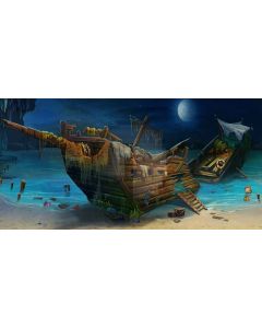 Stranded ship Computer Printed Dance Recital Scenic Backdrop ACP-309