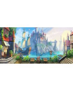 Castle street Computer Printed Dance Recital Scenic Backdrop ACP-315