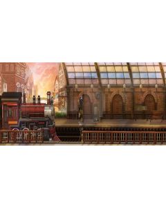 Lovely train Computer Printed Dance Recital Scenic Backdrop ACP-319