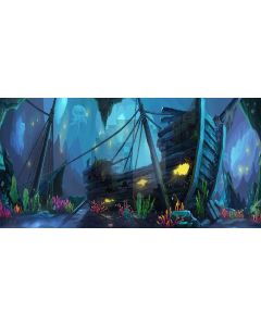 Old ship Computer Printed Dance Recital Scenic Backdrop ACP-328