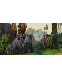 rockery park Computer Printed Dance Recital Scenic Backdrop ACP-364