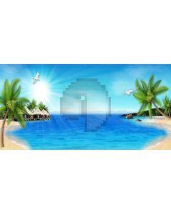 beautiful sea Computer Printed Dance Recital Scenic Backdrop ACP-412