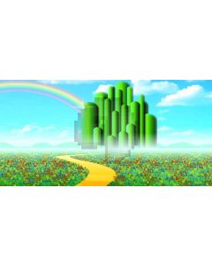 beauty  rainbow Computer Printed Dance Recital Scenic Backdrop ACP-425