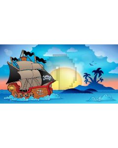 Pirate Ship Computer Printed Dance Recital Scenic Backdrop ACP-497