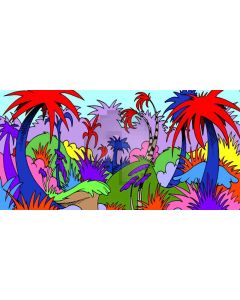 colorful  tree Computer Printed Dance Recital Scenic Backdrop ACP-504