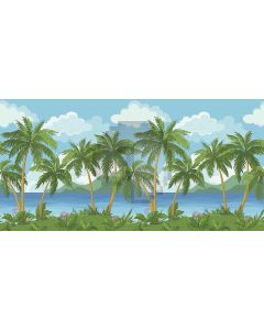 strong palm tree Computer Printed Dance Recital Scenic Backdrop ACP-505