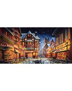 christmas street Computer Printed Dance Recital Scenic Backdrop ACP-510