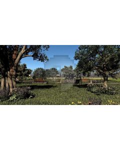 Tree Flower Grass Bench Computer Printed Dance Recital Scenic Backdrop ACP-531