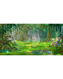 Bright Forest Flower River Computer Printed Dance Recital Scenic Backdrop ACP-543