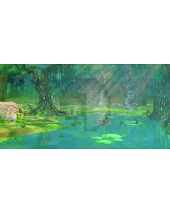 Bright Forest River Stone Computer Printed Dance Recital Scenic Backdrop ACP-544