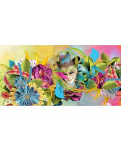 Flower Mask Color Rope Computer Printed Dance Recital Scenic Backdrop ACP-550