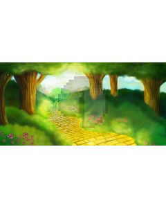 Road Tree Flower Grass Computer Printed Dance Recital Scenic Backdrop ACP-576