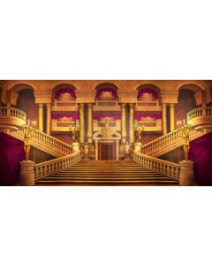 Stairs Arch Curtain Bronze Statue Computer Printed Dance Recital Scenic Backdrop ACP-581
