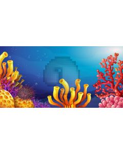 Underworld Coral Bubble Computer Printed Dance Recital Scenic Backdrop ACP-585