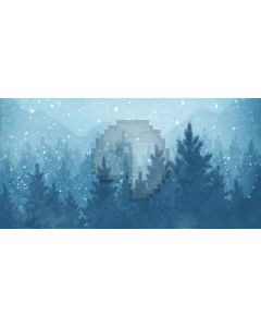 Snow Tree Mountain Computer Printed Dance Recital Scenic Backdrop ACP-587