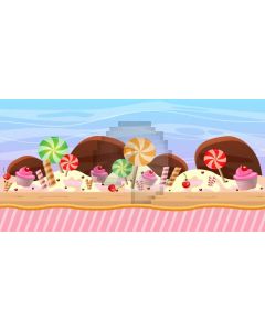 Ice Cream Sugar River Wave Computer Printed Dance Recital Scenic Backdrop ACP-590
