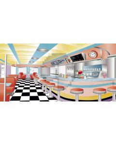 Bar Chairs Table Clock Floor Computer Printed Dance Recital Scenic Backdrop ACP-591