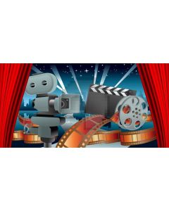 Curtain Director Board Camera Computer Printed Dance Recital Scenic Backdrop ACP-605