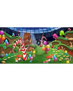 Waterfall Ball Colour Clown Computer Printed Dance Recital Scenic Backdrop ACP-609