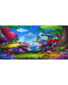 Tree Mushroom Cloud Sky Computer Printed Dance Recital Scenic Backdrop ACP-613