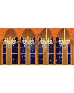 Arch Window Ceiling Lamp Computer Printed Dance Recital Scenic Backdrop ACP-617