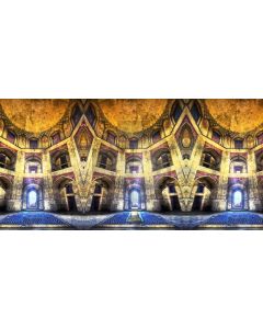 Arch Dome Blue Gold Computer Printed Dance Recital Scenic Backdrop ACP-639