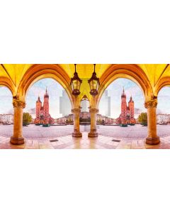 Arch Light Building Sky Computer Printed Dance Recital Scenic Backdrop ACP-640