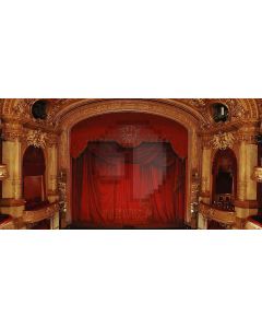 Red Theatre Computer Printed Dance Recital Scenic Backdrop ACP-064