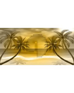 Sea Tree Beach Sunset Computer Printed Dance Recital Scenic Backdrop ACP-655