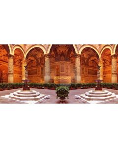 Arch Bronze Statue Plant Computer Printed Dance Recital Scenic Backdrop ACP-676