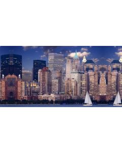 Building Sea Boat Sky Cloud Computer Printed Dance Recital Scenic Backdrop ACP-680