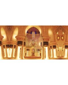 Gold Pillar Star Light Computer Printed Dance Recital Scenic Backdrop ACP-696
