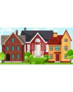 House Plant Sky Cloud Computer Printed Dance Recital Scenic Backdrop ACP-697