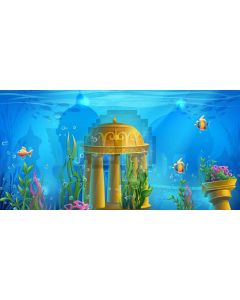 Underworld Sea Pillar Fish Water Plants Computer Printed Dance Recital Scenic Backdrop ACP-705