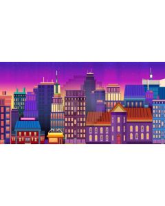 Building Sky Window Computer Printed Dance Recital Scenic Backdrop ACP-708