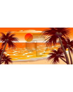 Sea Sunset Tree Sun Computer Printed Dance Recital Scenic Backdrop ACP-718