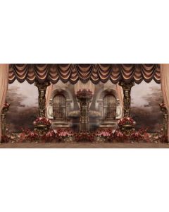 Door Edge Flower Pillar Computer Printed Dance Recital Scenic Backdrop ACP-721