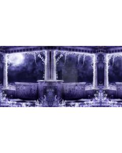 Moon Stone Pillar Flower Computer Printed Dance Recital Scenic Backdrop ACP-728