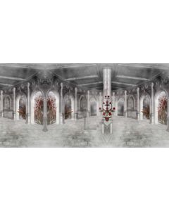 Arch Pillar Silver Smoke Flower Computer Printed Dance Recital Scenic Backdrop ACP-732